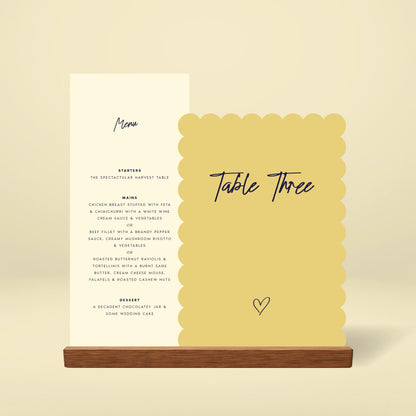 Table Number + Table Menu Stack - Limoncello